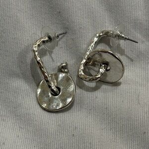 Elegant Silver Hammered Earrings